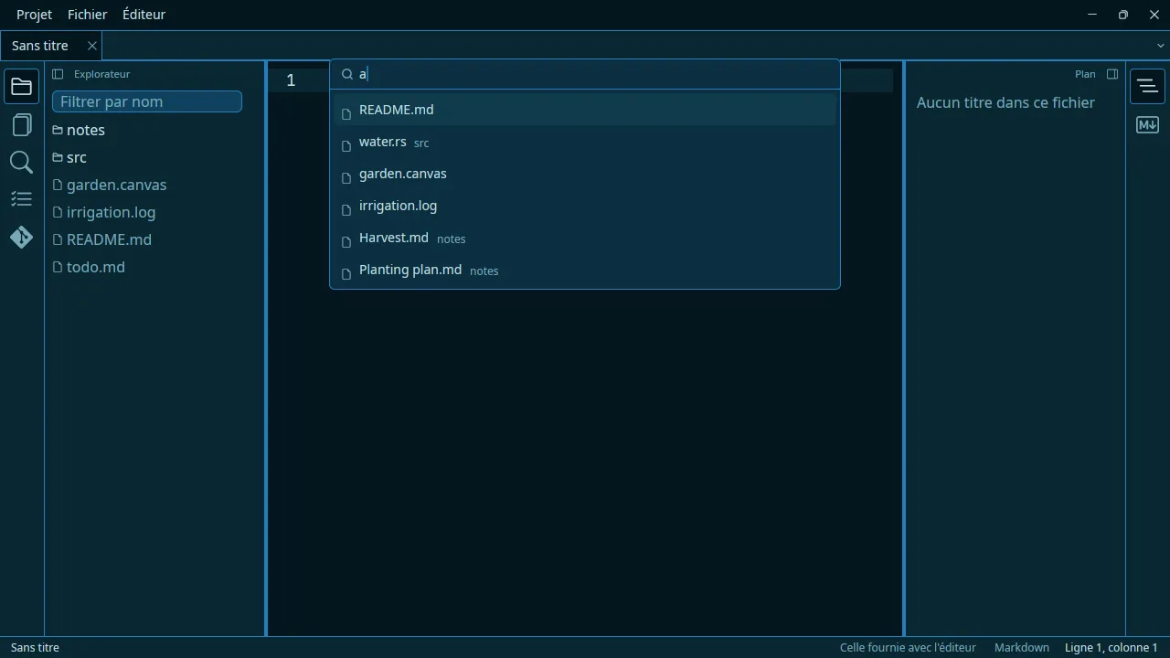 Ctrl+P avec une lettre tapée